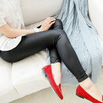 Faux Leather Sexy Thin Black Leggings