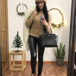 Chic Leather Velvet Leggings